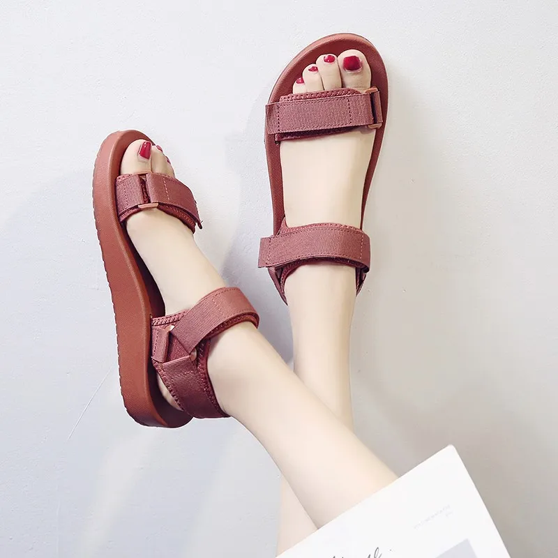 

Sports Summer Women's Students Put up Notices 2019 Sandals New Style Versatile Magic Pregnant Women Anti-slip Fish Mouth Flat Sh