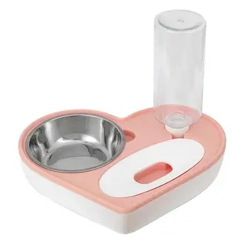

Creative Pet Love Heart Shaped Dual-use Automatic Feeding Bowl for Cat Small Medium Dog