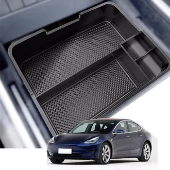 

Car Central Armrest Storage Box Auto Container Organizer Case for Tesla Model 3 B36B