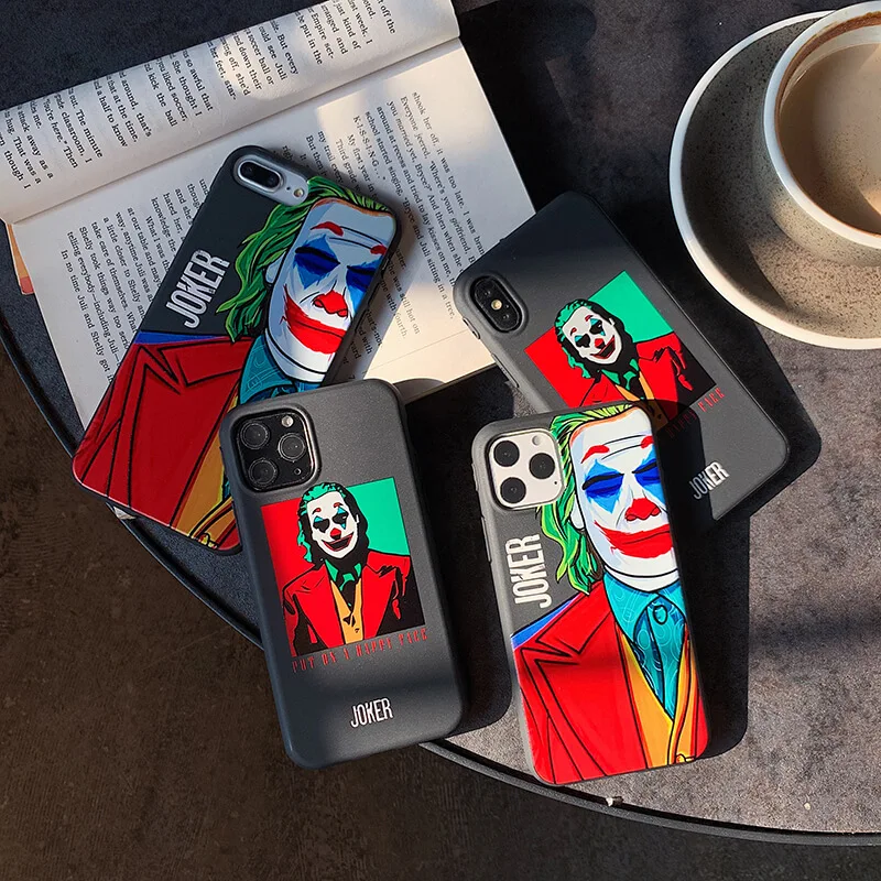 

DC Joker Arthur face painting case for iphone 11 Pro XS Max X XR clown mask matte phone back cover for iphone 11Pro 7 8 Plus 6 S