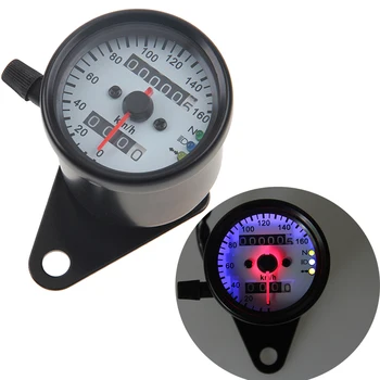 

POSSBAY Motorcycle Dual Odometer Speedometer Gauge LED Backlight Signal Light Universal Scooter Motocross Digital Odometer ATV