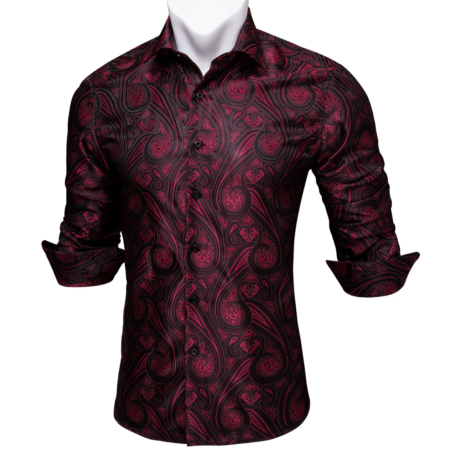 Spring Autumn Silk Shirt For Men 