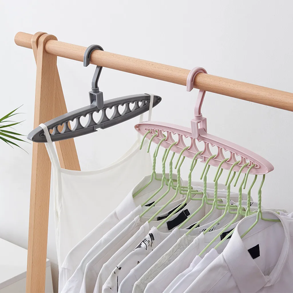 Multi-function heart hole hanger plastic storage rack Clothes Hanger Clothes Towel Hook Closet Organizer Plastic Storage Rack