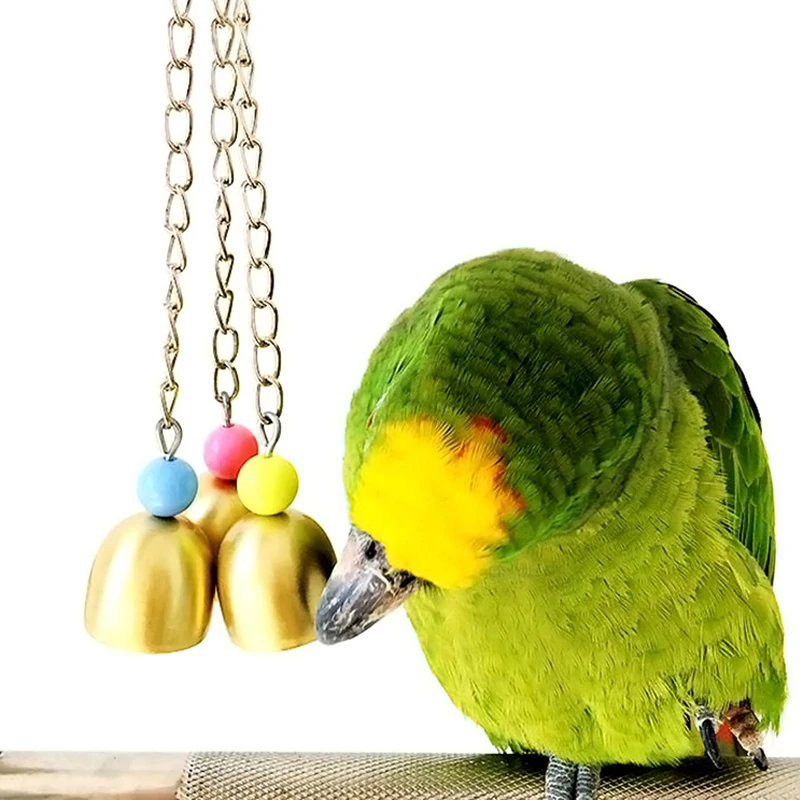 Попугай подвесной клетка Cockatiel игрушки для птиц кольцо колокольчик сплав попугай жевательный подъем Творческий Высокое качество