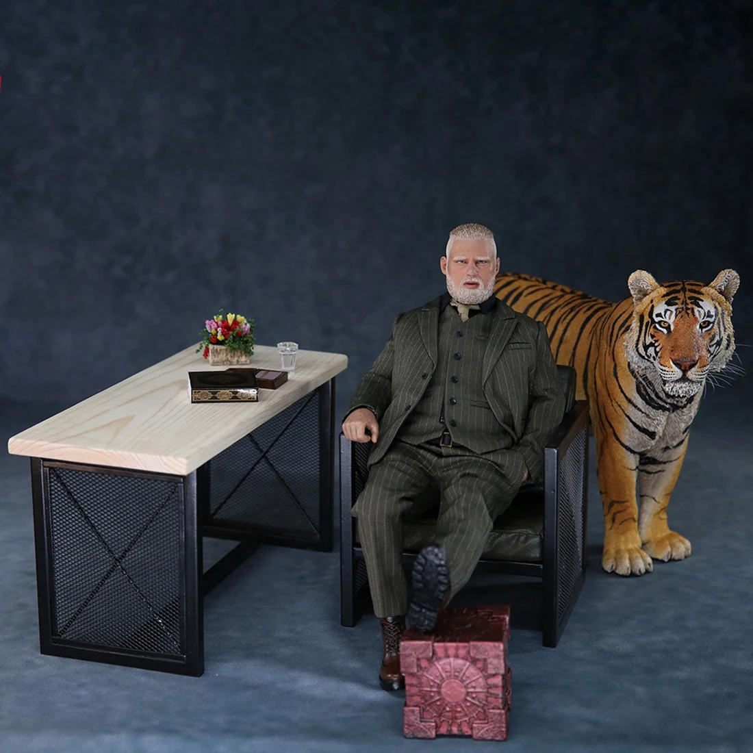 Rowsfire 1/6 30 см фигурка Реалистичная хедsculpt DIY толстый мужской босс Модель-серый/синий костюм