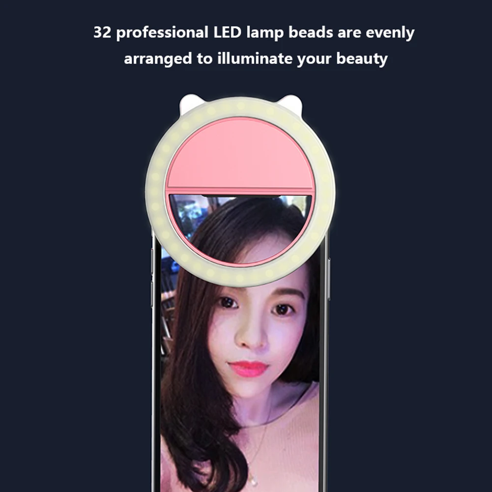 

Selfie LED Ring Fill Light Portable Mobile Phone 36 LEDS Selfie Lamp 3 levels Lighting Luminous Ring Clip For All Cell Phones