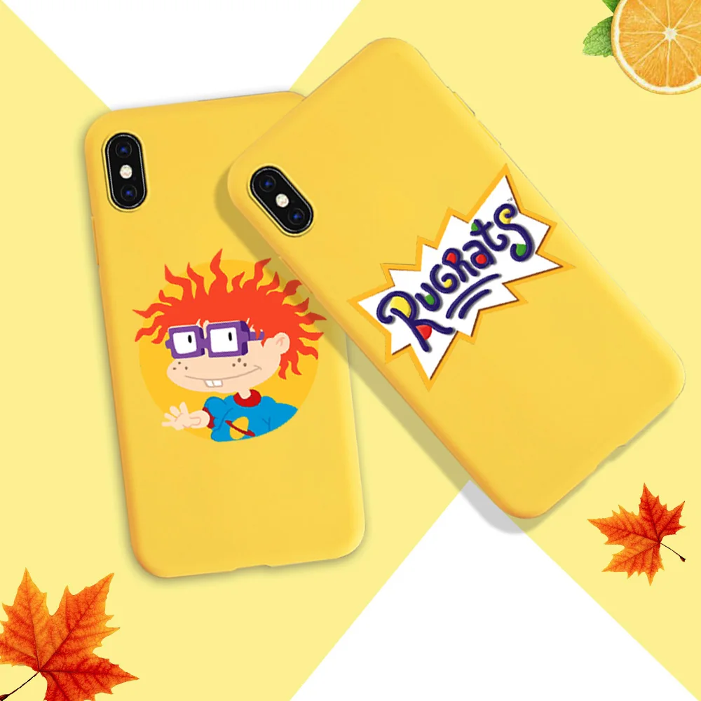 

ciciber Phone Cases For iphone XR Case For Iphone 7 8 6 6S Plus X XS MAX Yellow Soft TPU Cover Cartoon Rugrats Amine Shell Funda