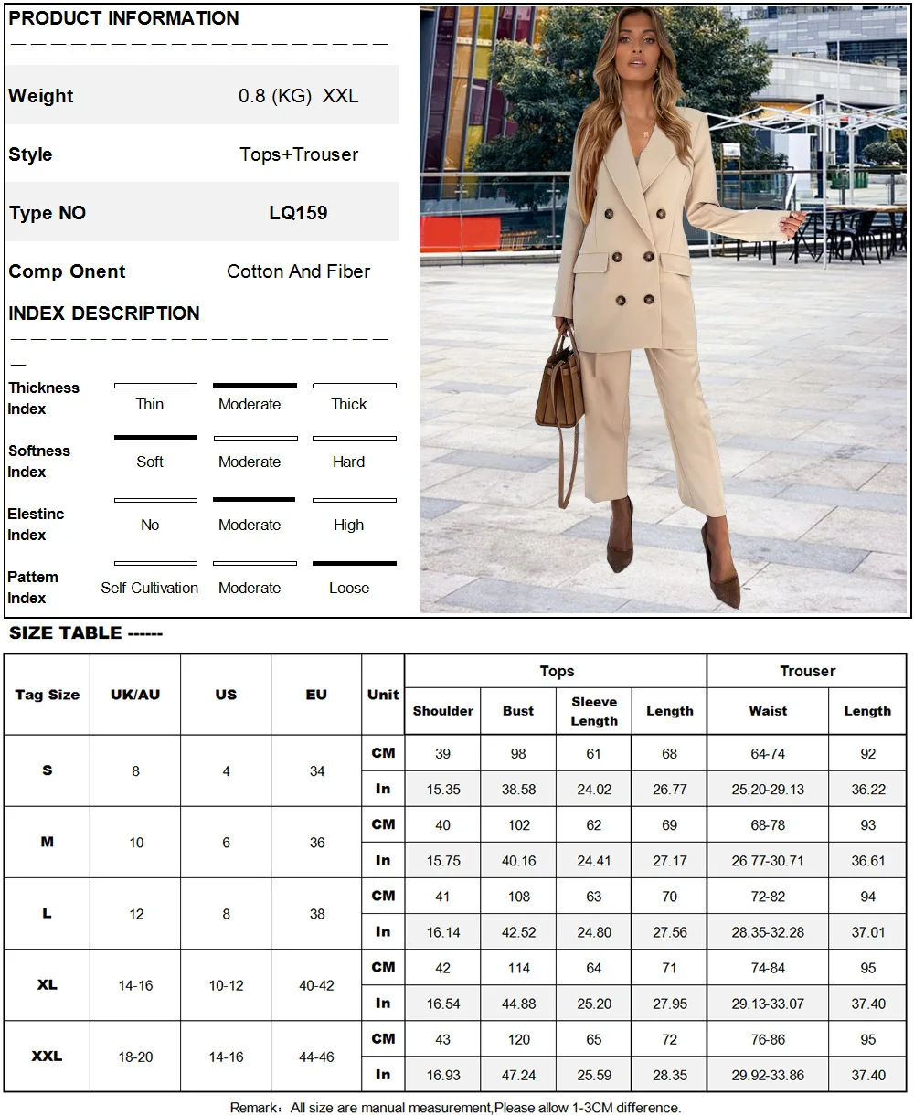 British style temperament double-breasted long-sleeved suit jacket straight trousers professional ladies suit pink jogging suit