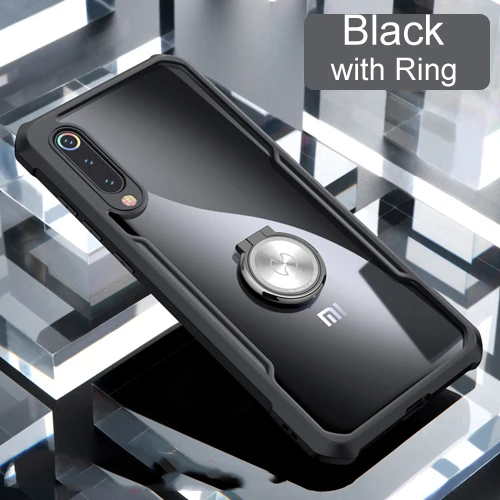 Для Xiaomi mi 9 mi 9 чехол для телефона XUNDD роскошные подушки безопасности противоударный 360 полная защитная задняя крышка для Xiaomi mi 9 Lite чехол Capa - Цвет: Black-with Ring