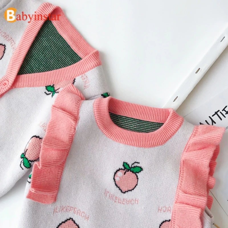 Babyinstar; зимняя одежда для девочек; Модный Детский кардиган; свитер для девочек; Детский Рождественский свитер; Детский свитер