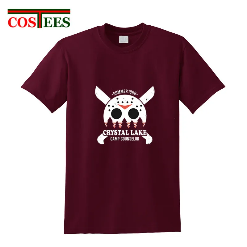 Футболки 80's Crystal Lake Camp рубашка harajuku футболка с ужасом на Хэллоуин Футболка