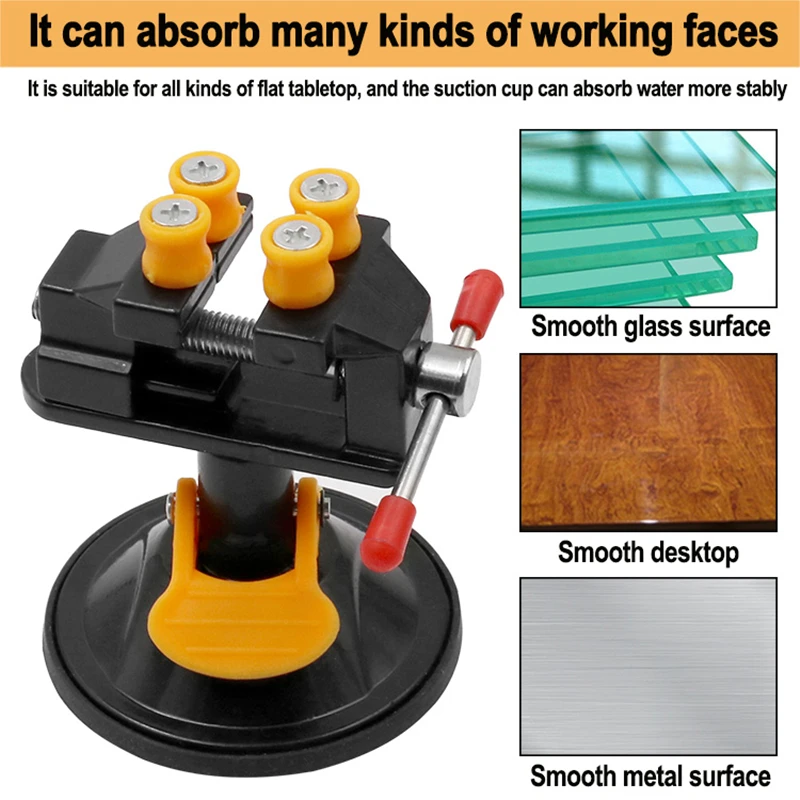 Mini Table Vise 360 Degree Rotatable Small Bench Suction Cup Hand Drill Grinder Rotary Fixed Frame Walnut | Инструменты