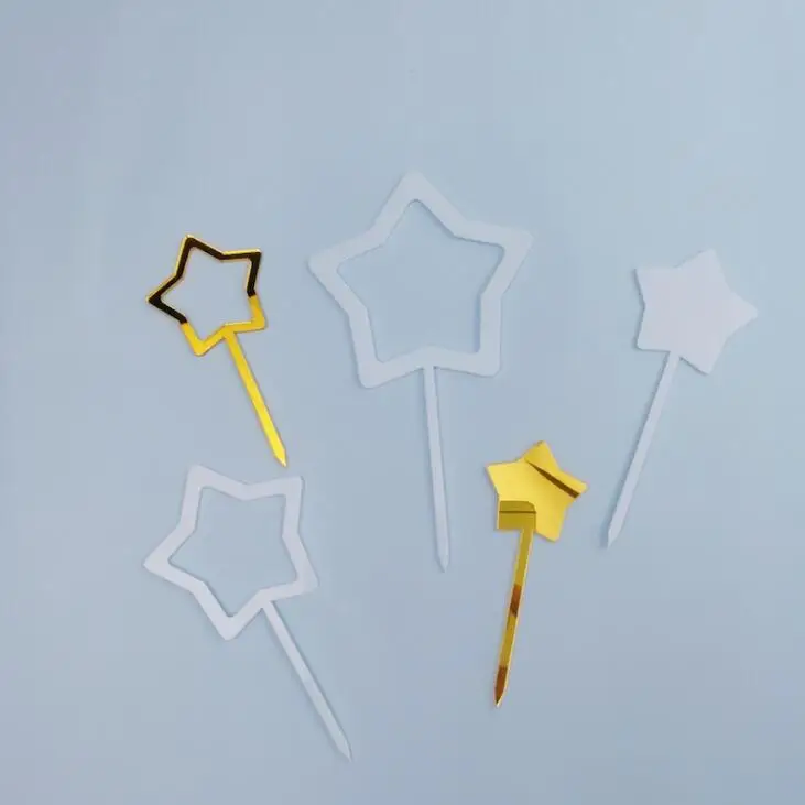 Star Cake topper Acrylic Cake decoration tool Wedding Birthday Party Gift decor - Цвет: Blue 1