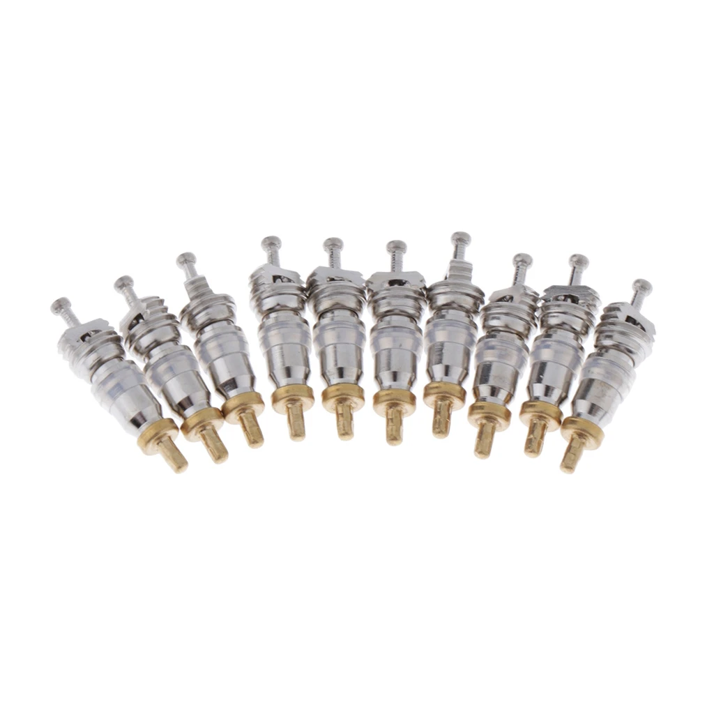 10Pcs R410 Brass Spare Valve Cores Inside Container for   & Refrigeration
