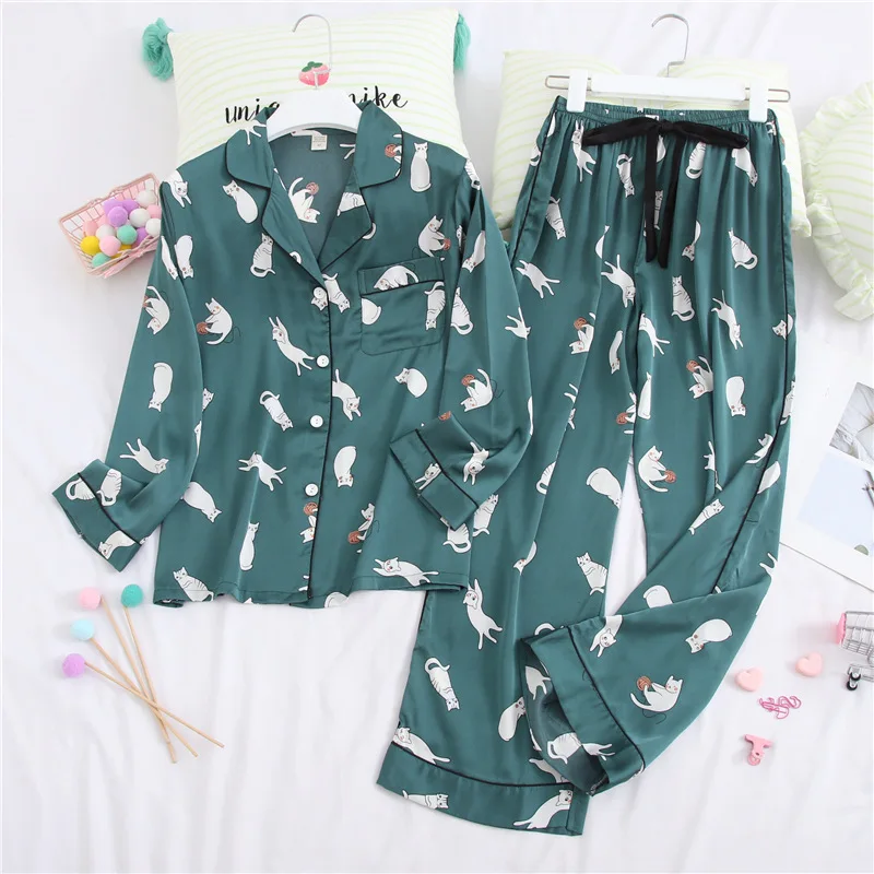 2 Fiklyc нижнее белье, атласная пижама для женщин, Размеры M, L, XL,, европейские пижамные комплекты, женские пижамы, комплекты для отдыха, Новинка - Цвет: 2