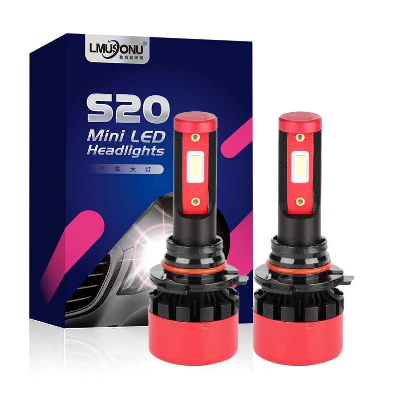 Lmusonu S20 Canbus H1 H3 H4 H7 H11 9005 9006 светодиодные фары автомобиля 96W 9600LM авто фары белая лампочка на очень высоком Мощность 9 V-36 V
