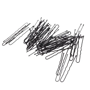 

100pcs Thin U Shape Hair Bobby Pin Black Metal Clips