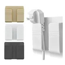 

Punch Free Wall Mounted Organizer Storage Box Remote Control Mounted Mobile Phone Plug Wall Holder Charging Multifunction Hook