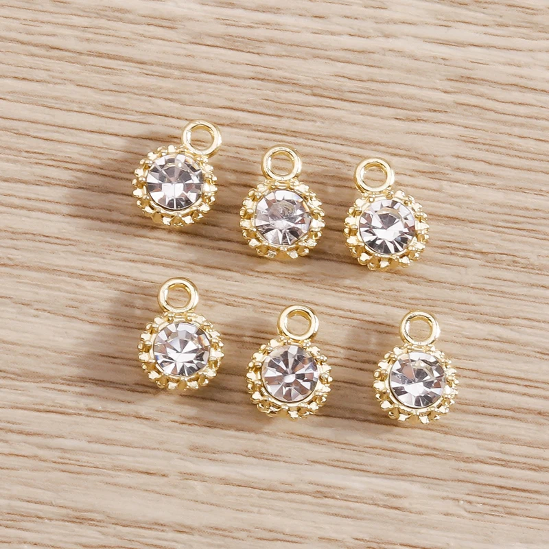 8 Stück 4 x 7 mm glänzende Kristall-Mini-Charms-Anhänger für die Herstellung von Halsketten, Ohrringen, Armbändern, handgefertigten Schmuck, Basteldekorationen – Detail 3