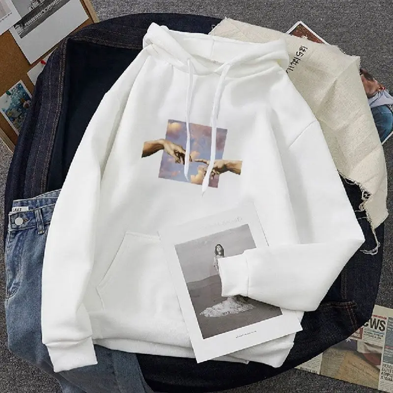 Sudaderas con capucha artística para mujer y hombre, sudaderas informales con estampado de talla grande, jerséis de manga larga Harajuku, sudaderas con capucha de pareja, Tops
