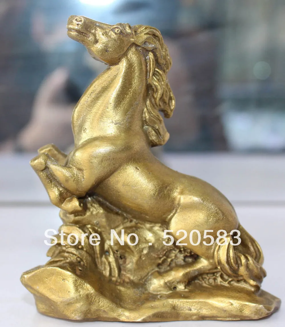 9CM Chinese Bronze Carved successful Animal Running Horse States | Дом и сад