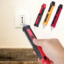 3 цвета 12-1000V детекторы напряжения переменного тока Бесконтактный Фигурные ручки Тесты er Вольтметр постоянного тока электрической Тесты карандаш с светодиодный фонарик