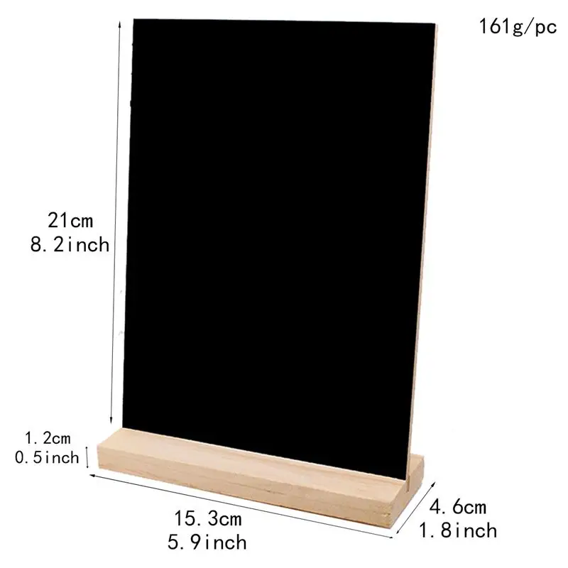 Chalkboard Sign Single-Sided Erasable Message Board Blackboard Desktop Decor Sign Small Blackboard with Bases for DIY Decoration