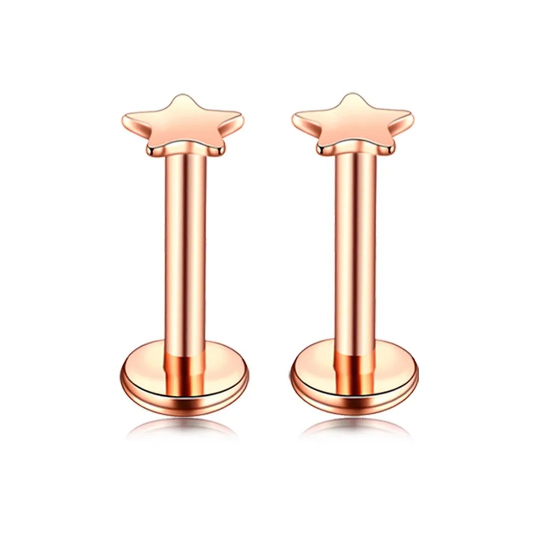 Zircon Crystal Labret Lip Piercing Jewelry For Women Men Punk Sexy Star Heart Stainless Steel Piercing Ear Cartilage Tragus