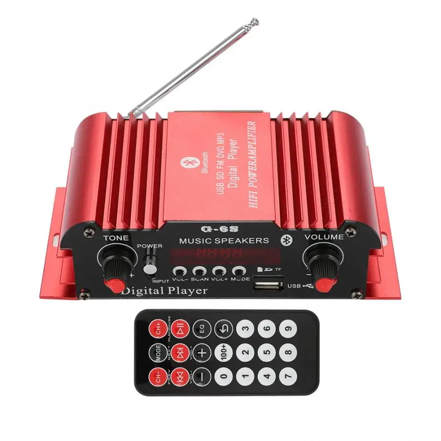 

Professinal AMP 2-channel Amplifier HiFi Bluetooth Power Amplifier for Speaker Audio 85DB Signal Amplifier power subwoofer amp