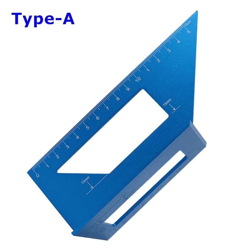 45 градусов 90 градусов угловая линейка из алюминиевого сплава транспортир квадратный измеритель маркировочный Калибр для деревообработки измерительных инструментов - Цвет: Type-A