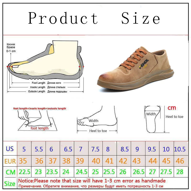 Мужская Рабочая обувь со стальным носком; сезон осень; светильник из свиной кожи; дышащая Рабочая обувь; мужские ботинки с защитой от повреждений и пирсинга