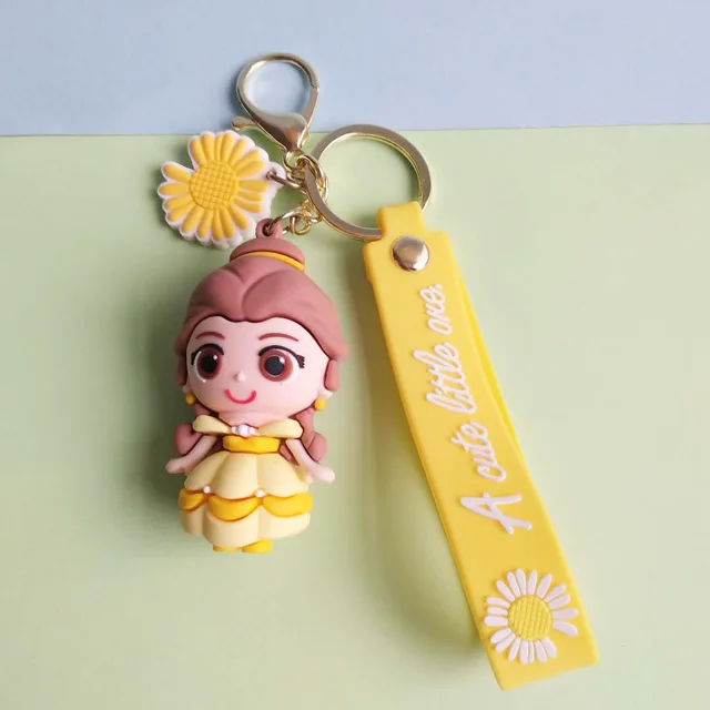 Anime Disney Cartoon Princess Key Chain Lady Ins Web Celebrity Gift Keychain Cute Mermaid Doll Pendant Keyring Pink