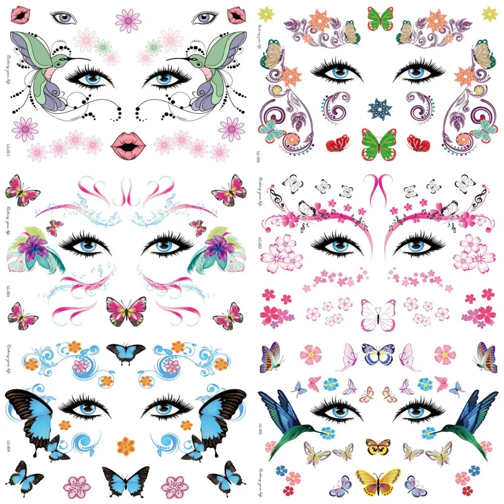Waterproof Temporary Tattoo Stickers For Woman Girl Kid Butterfly Flower Tattoo Stick Flor Face Body Tattoo Skin Decora Makeup Accessories Tatoo Sticker (15)