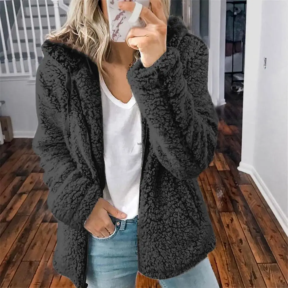 puffer coat with hood 2021 New Faux Fur Women Coat With Hood High Waist Fashion Slim Black Red  Faux Fur Jacket Fake Rabbit Fur Coats north face parka