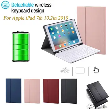 

For Apple iPad 7th 10.2inch 2019 Detachable Bluetooth Keyboard Case Cover Stand Ebook Protective Shell Skin #928