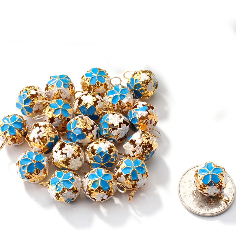 Cloisonne фарфор цвет Колокольчик в форме животного фестиваль Рождественская елка свободные бусины украшения «сделай сам» Ремесло АКСЕССУАРЫ - Цвет: blue