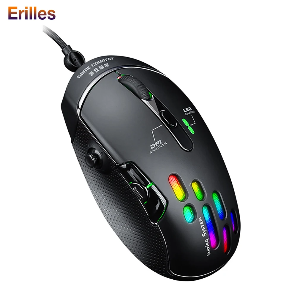 

5D Joystick Gaming Mouse with Remote Sensing RGB Light Macros Define Programmable Mouse 4000DPI USB Mice Gamer Mechanical Mouse
