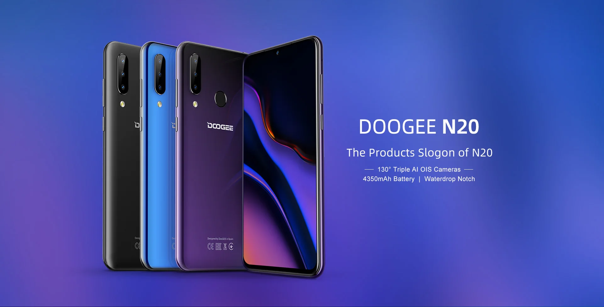 DOOGEE N20 смартфон 4 Гб+ 64 Гб 6,3 ''экран капли воды 16MP+ 16MP+ 8MP+ 8MP Android 9,0 MTK6763V Octa Dual 4G 4350mAh мобильный телефон