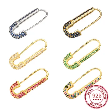 

S925 Silver Gold-plated Micro-inlaid Pin Accessories Colored Diamond Micro-inlaid Pin Jewelry Accessories Earrings for Women