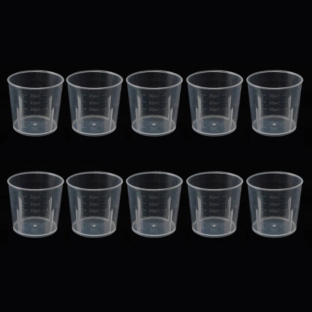 Small Measuring Cups 30ml, Resin Measuring Cups, 30ml Mixing Cup, Disposable Dosage Cups, Small Plastic Containers, Medicine Cup