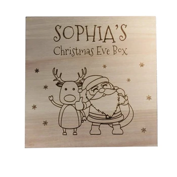 

Christmas Eve Box Wooden Engraving Gift Xmas Childrens Gift Christmas Wreath Snowflake Home Decorations