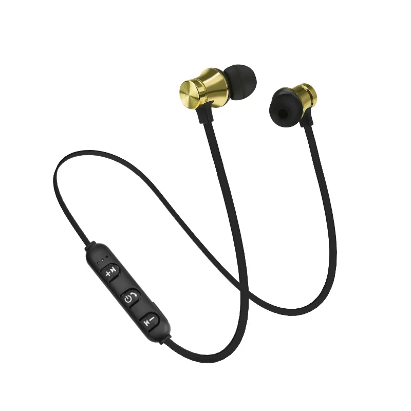 Bluetooth наушники беспроводные Спортивные Bluetooth наушники магнитные наушники с микрофоном стерео Bluetooth наушники для телефона - Цвет: Gold
