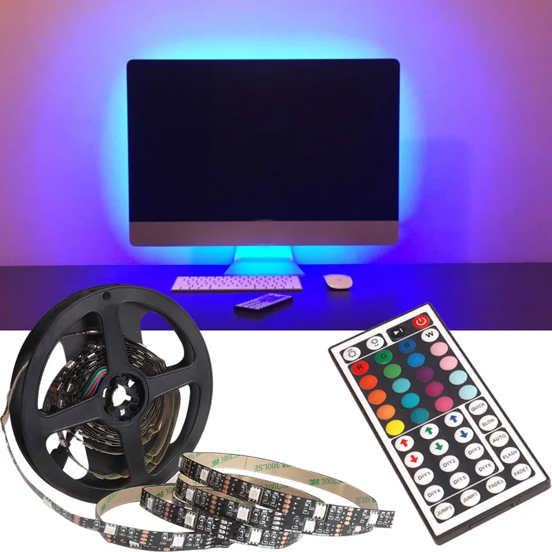

Smart TV Backlight 5050 USB LED Strip 5V Flexible Fita LED RGB Neon Strip Outdoor Lighting Decoration 44keys Bluetooth Control