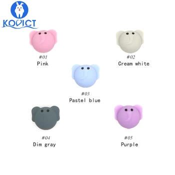 

Kovict 100pc Elephant Silicone Beads Food Grade Silicone Teether DIY Nursing Necklace Accessories perle Beads Baby Teethers