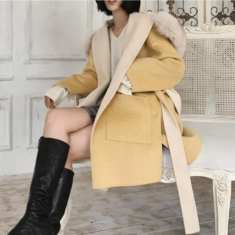 Простые Модные женские пальто осень зима новая Корейская версия современное толстое Сверхъестественное удобное Настоящее шерстяное пальто