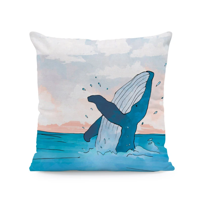 Мультфильм море подушка в виде животного дельфины Narwhal Акула морской лев осьминог Кальмар милые подушки Детские 45X45 см бархат декоративные