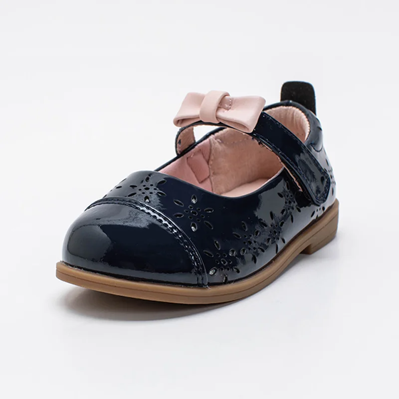DB19652 Dave Bella autumn baby girl fashion bow floral leather shoes children girls brand shoes