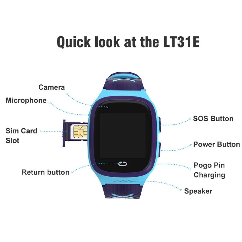 Смарт-часы LT31 4G IP67 Gps SOS SIM-карта | Электроника