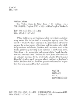 

Foreign languages Collins W. The yellow mask & Sister Rose cover hard 16 +