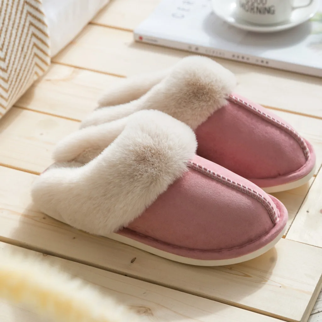 Домашние женские тапочки; зимняя Нескользящая домашняя обувь для женщин и девочек; домашние тапочки в простом стиле